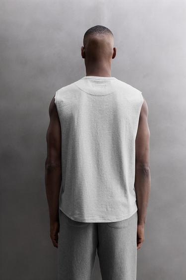 DÉBARDEUR BRODÉ - Gris chiné de Zara - Image 2
