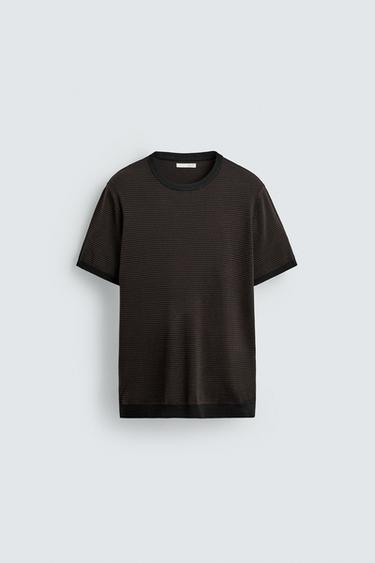 VISCOSE BLEND KNIT T-SHIRT - Stripes by Zara