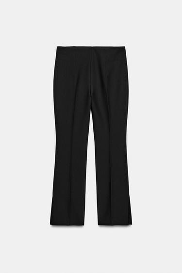 Zara ZW COLLECTION HIGH-WAIST CROPPED PANTS - Black
