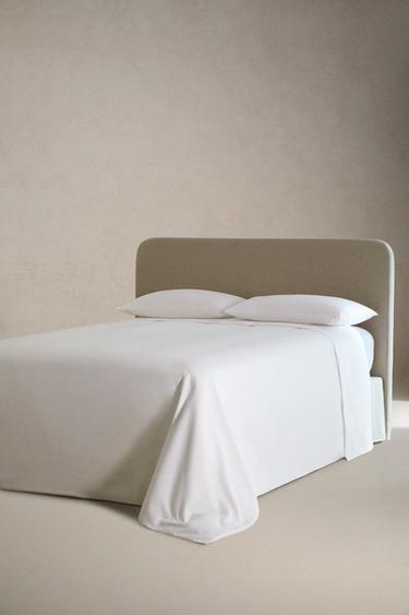 PIQUÉ FLAT SHEET WITH PIPING - White by Zara - Image 1