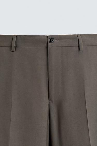 SLIM FIT SUIT TROUSERS - Taupe grey by Zara - Image 6