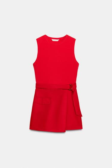 MONO CORTO COMBINADO - Rojo de Zara