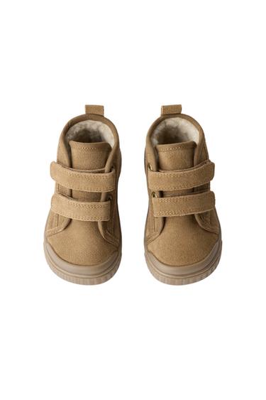 LEATHER LINED BAREFOOT SNEAKER BOOTS — Brown 2