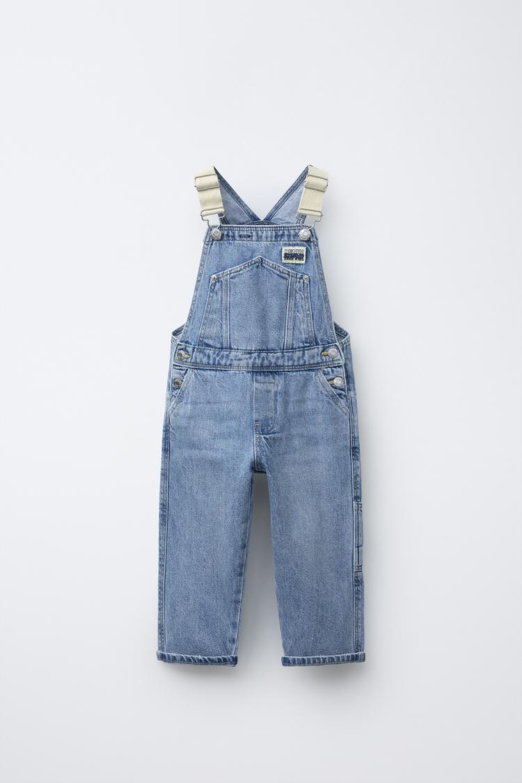 PETO DENIM COMBINADO Azul medio ZARA España