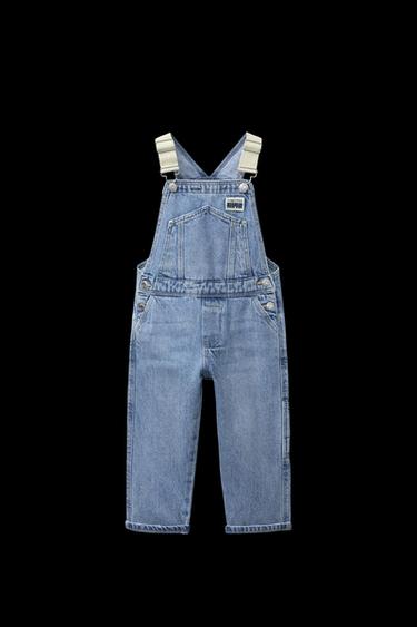 Zara COMBINATION DENIM OVERALLS - Mid-blue