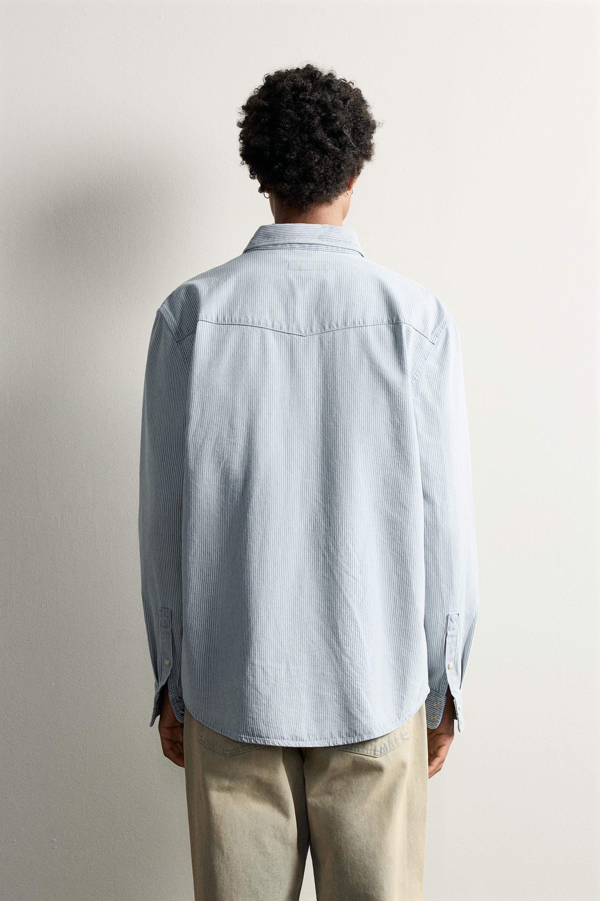 Zara REGULAR FIT WESTERN DENIM GÖMLEK görsel 3