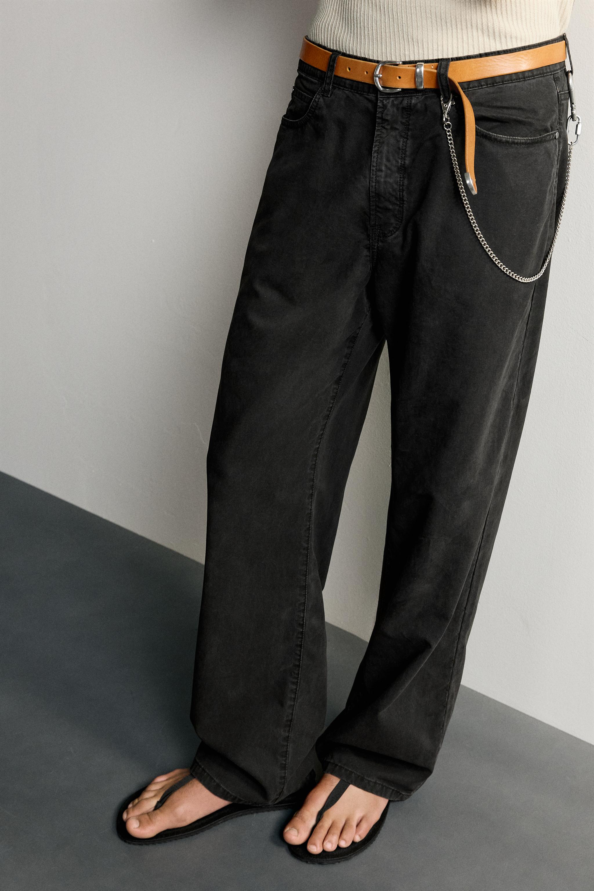 Мужские брюки Zara LYOCELL-COTTON STRAIGHT-FIT PANTS — фото 5