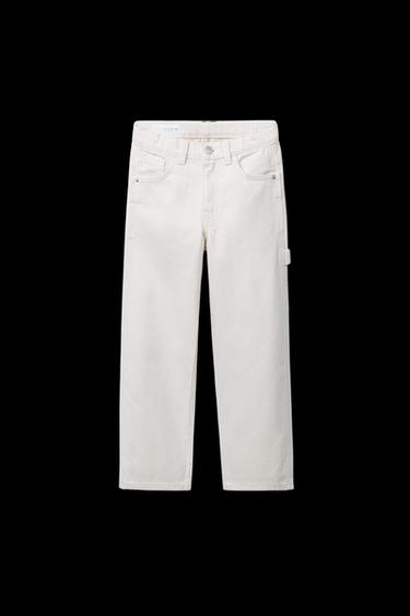 PANTALÓN DENIM CARPENTER - Crudo de Zara - Imagen 0
