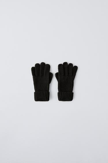 PLAIN WOOL GLOVES - Black by Zara