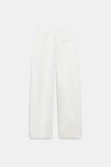 PANTALON BARREL SATINÉ - Écru de Zara - Image 9