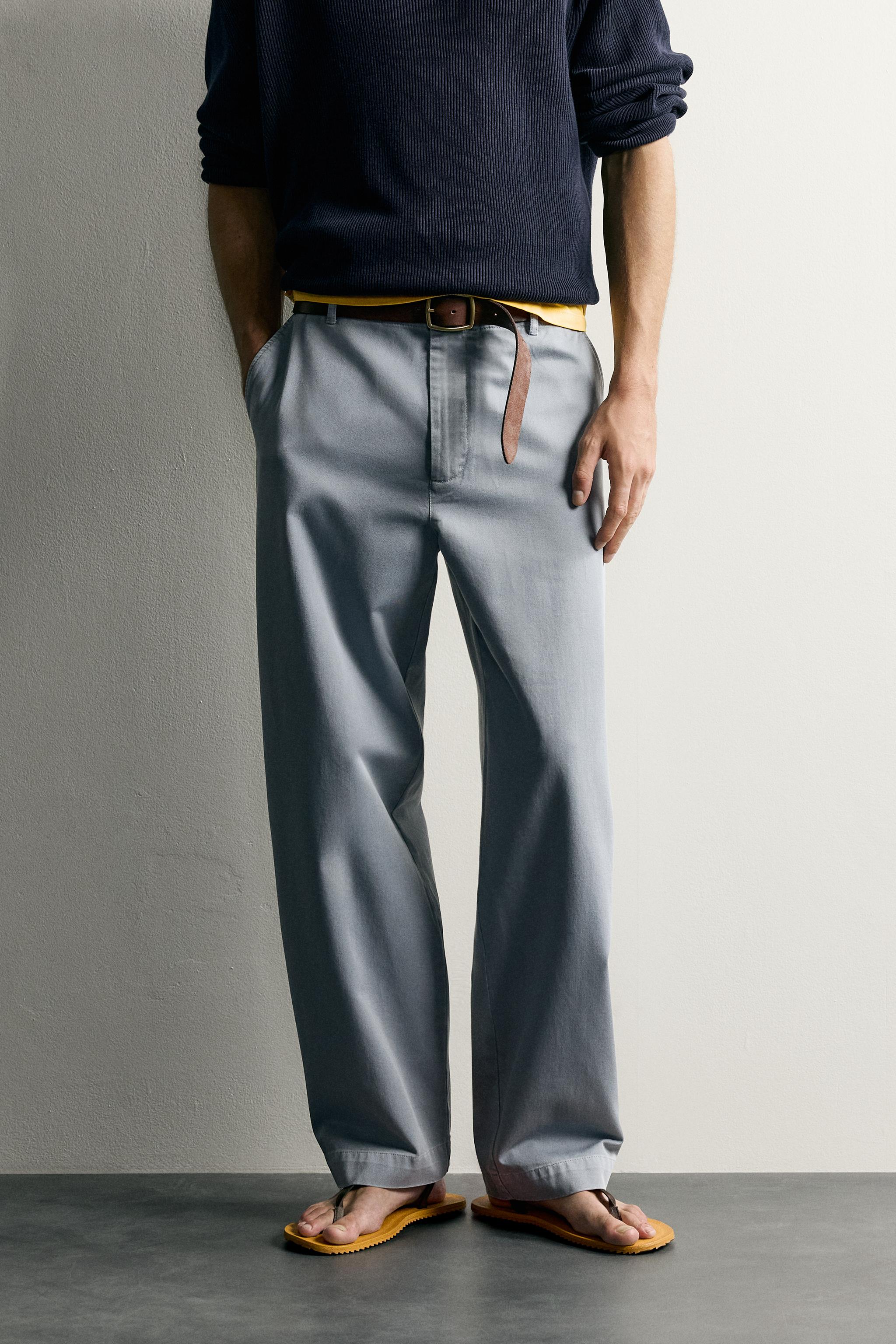 WASHED RELAXED FIT CHINO PANTS