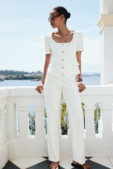 FLARE TROUSERS - Ecru by Zara - Image 0