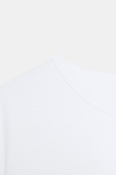 T-SHIRT RUSTIQUE MANCHES 3/4 - Blanc de Zara - Image 6
