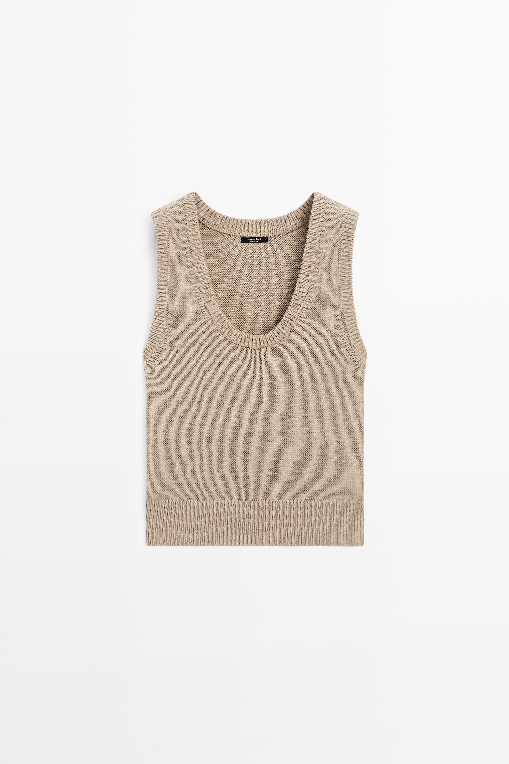 Gilet en maille côtelée coton