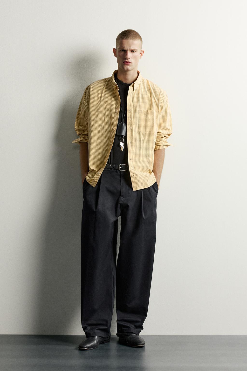 RELAXED FIT COTTON CHECK SHIRT