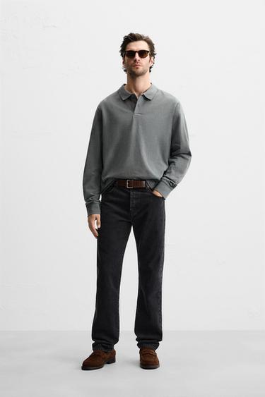 TEXTURED PIQUÉ POLO SHIRT - Grey by Zara - Image 0