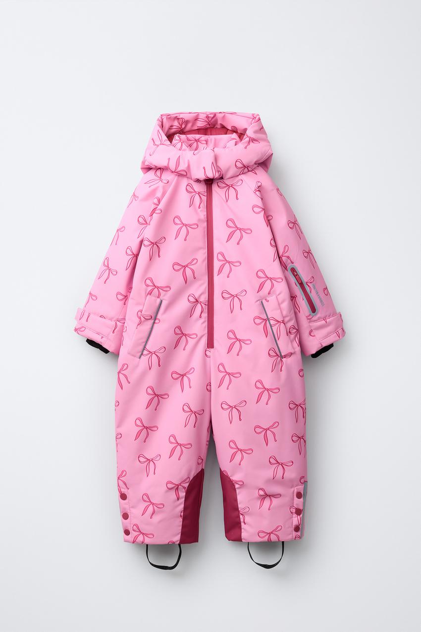 耐水・防風素材ジャンプスーツ、ボウディテール - ピンク | ZARA Japan 