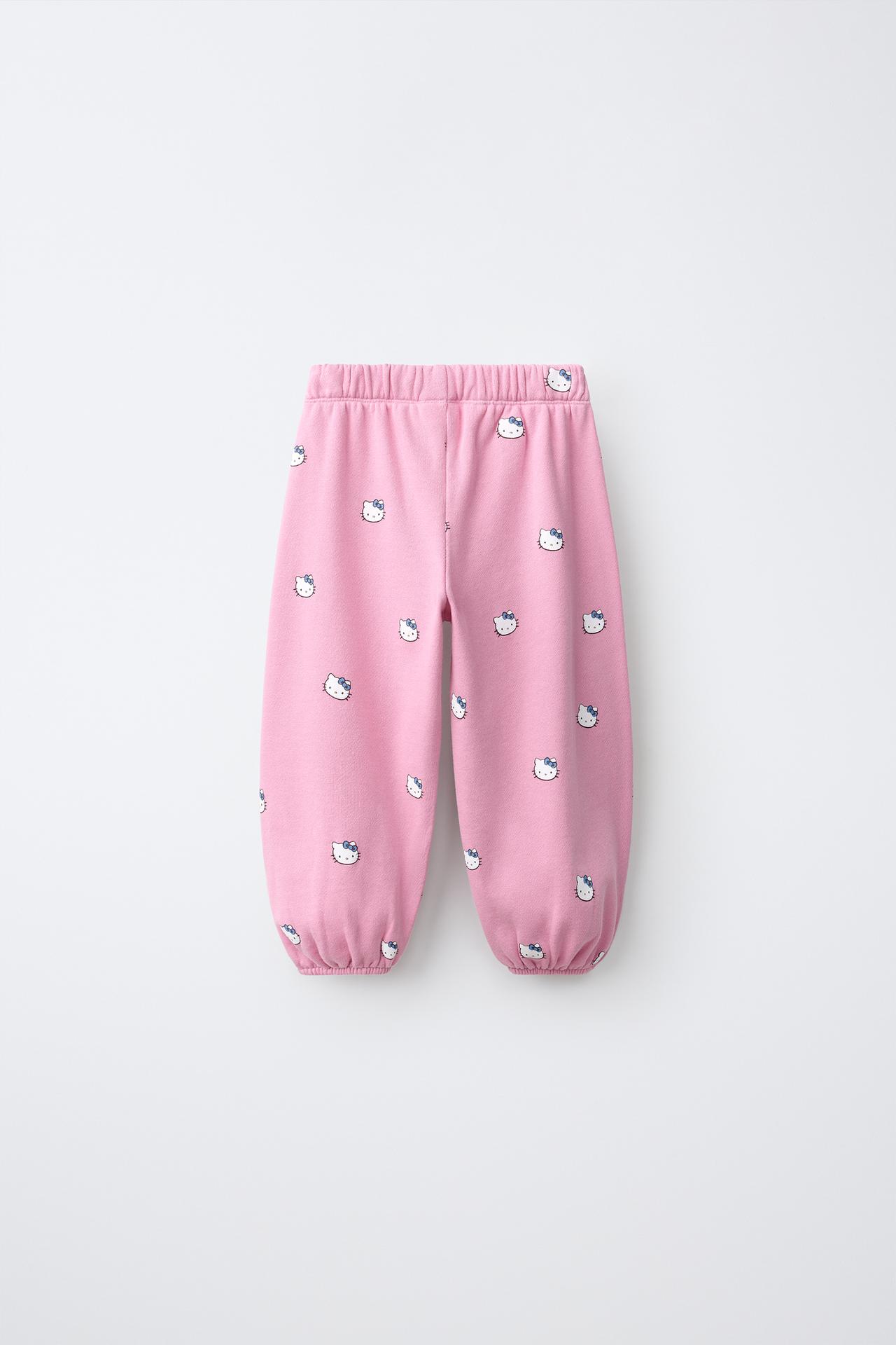 HELLO KITTY © SANRIO FLEECE PANTS — Faded pink