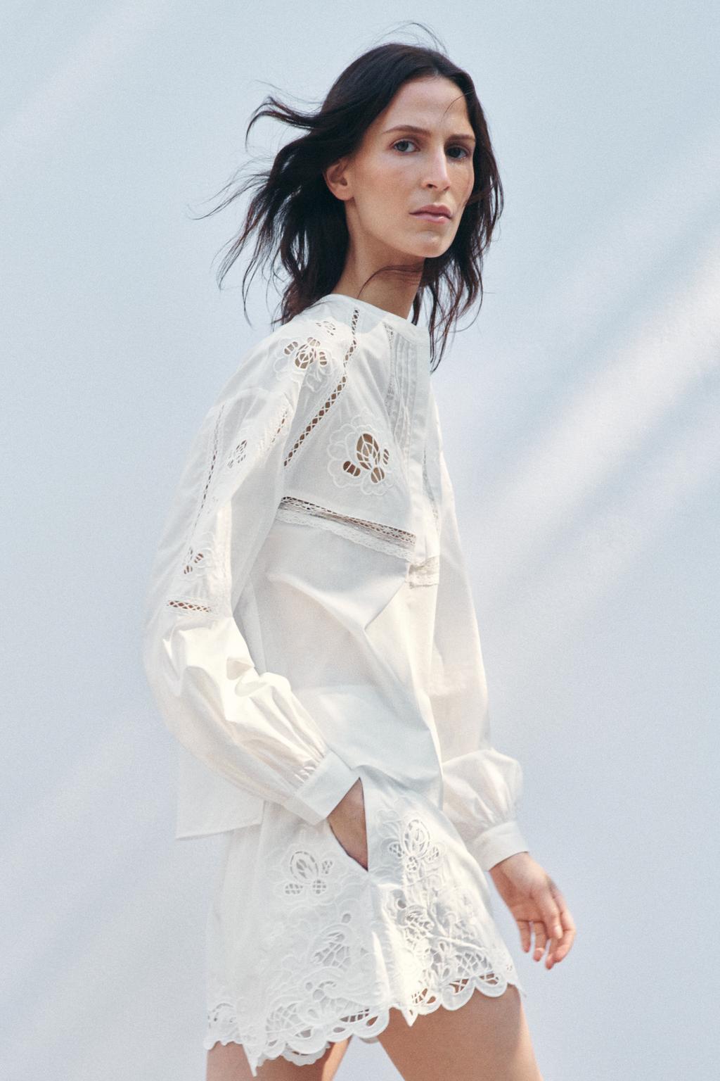 Thumbnail image for ZW COLLECTION EMBROIDERED OPENWORK BLOUSE