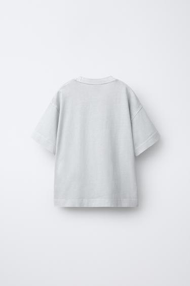 HEAVY WEIGHT FADED-EFFECT T-SHIRT - Grey by Zara - Image 1