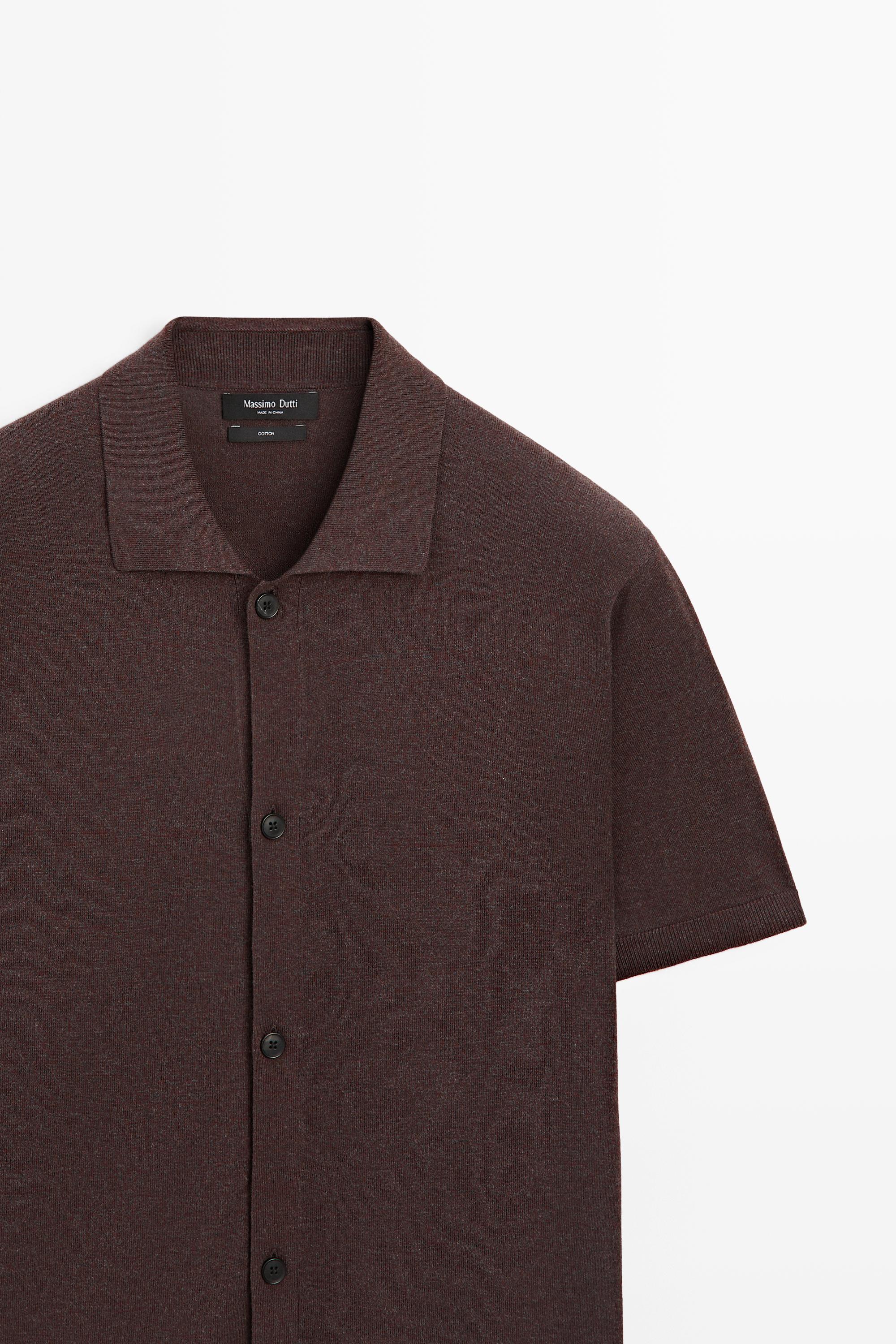 Short sleeve button-up knit cardigan