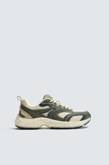 Zara CHUNKY SOLE SNEAKERS - Green