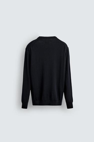 PULL 100 % LAINE - Bleu marine de Zara - Image 1