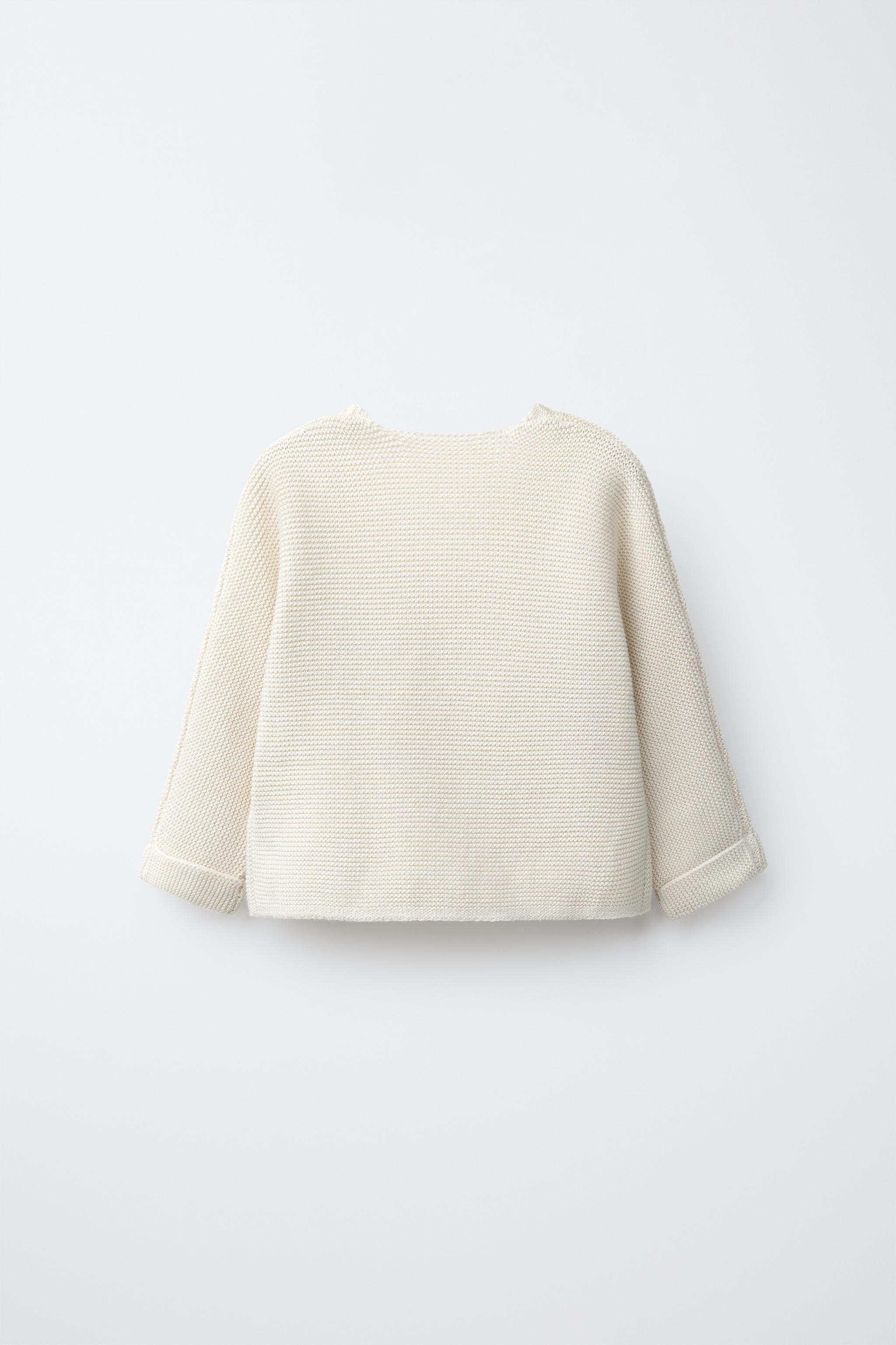 LINKS KNIT WRAP JACKET — Ecru