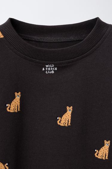 T-SHIRT À IMPRIMÉ ANIMAUX - Marron chocolat de Zara - Image 2