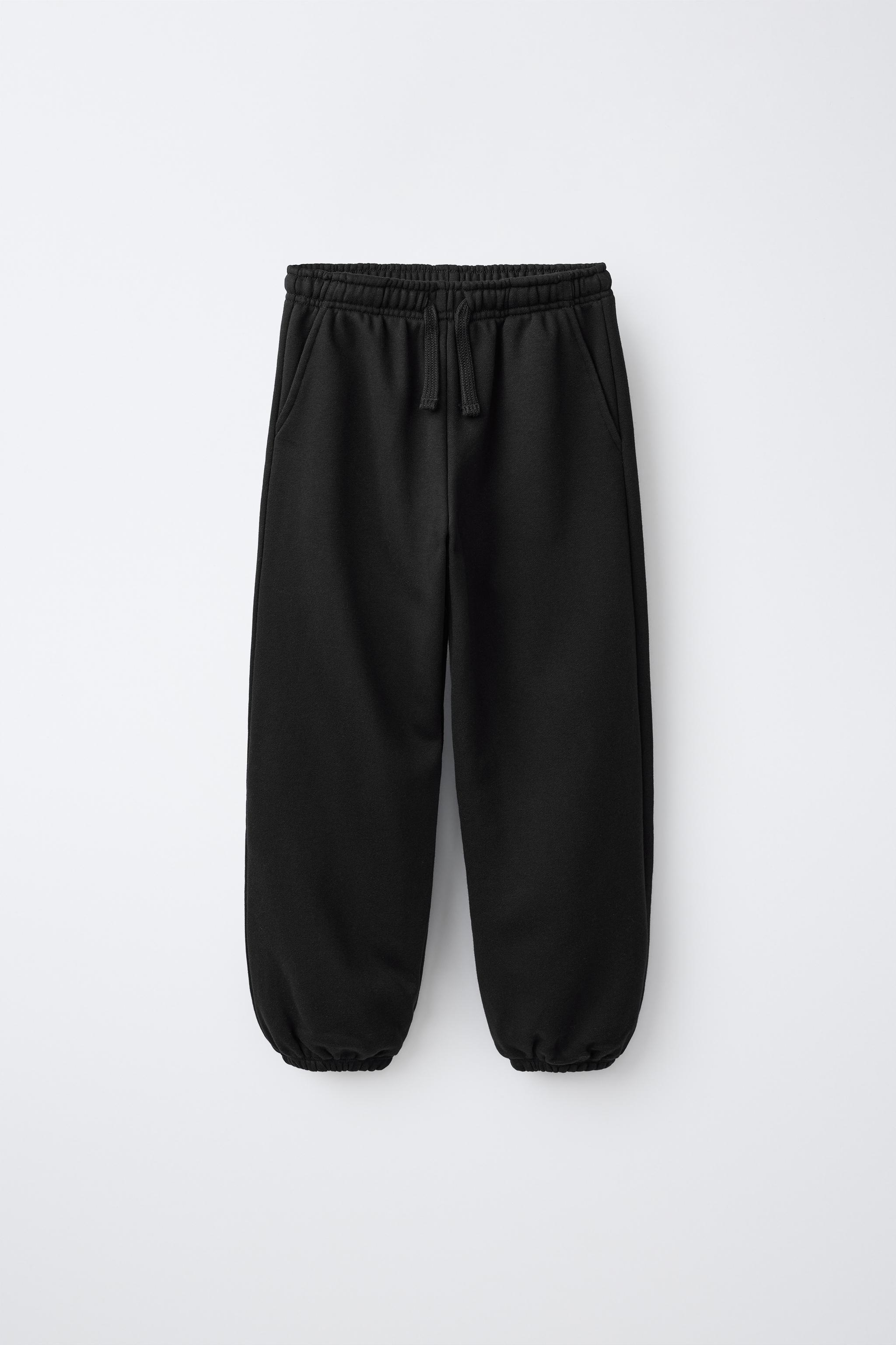 PLUSH JOGGING PANTS — Black
