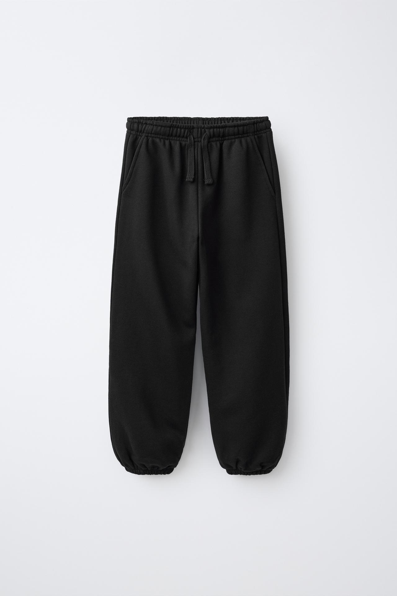 PLUSH JOGGING PANTS — Black