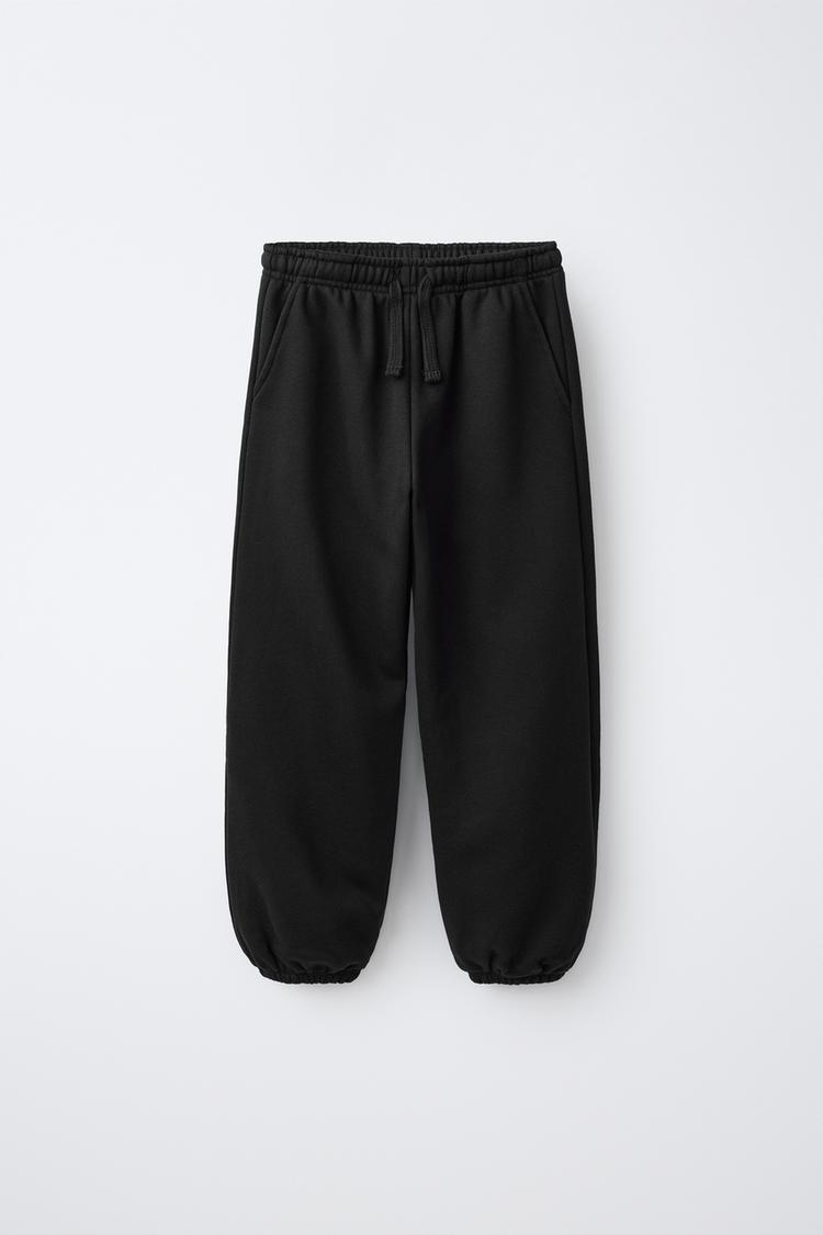 PLUSH JOGGING PANTS — Black