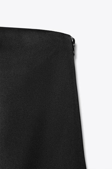 SATIN TOP WITH LACE TRIM - Black by Zara