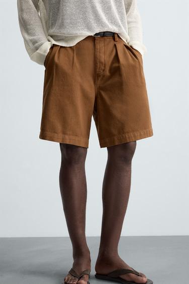 BERMUDA COUPE DÉCONTRACTÉE PLIS - Caramel de Zara - Image 5