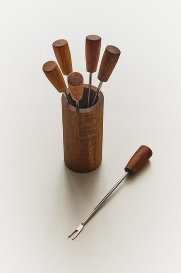 Zaras FLERPACK APERITIFPINNAR MED HÅLLARE (6-PACK) - Ljust beige