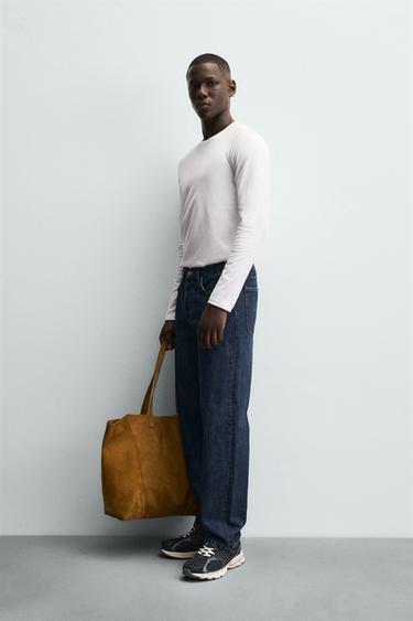 BASIC SLIM FIT T-SHIRT - White by Zara - Image 3