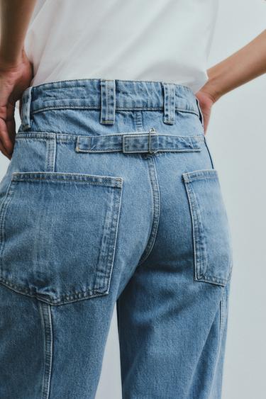 JEANS ZW COLLECTION ワイドレッグ ハイウエストミディアムブルーZaraのJEANS ZW COLLECTION ワイドレッグ ハイウエスト - ミディアムブルー 