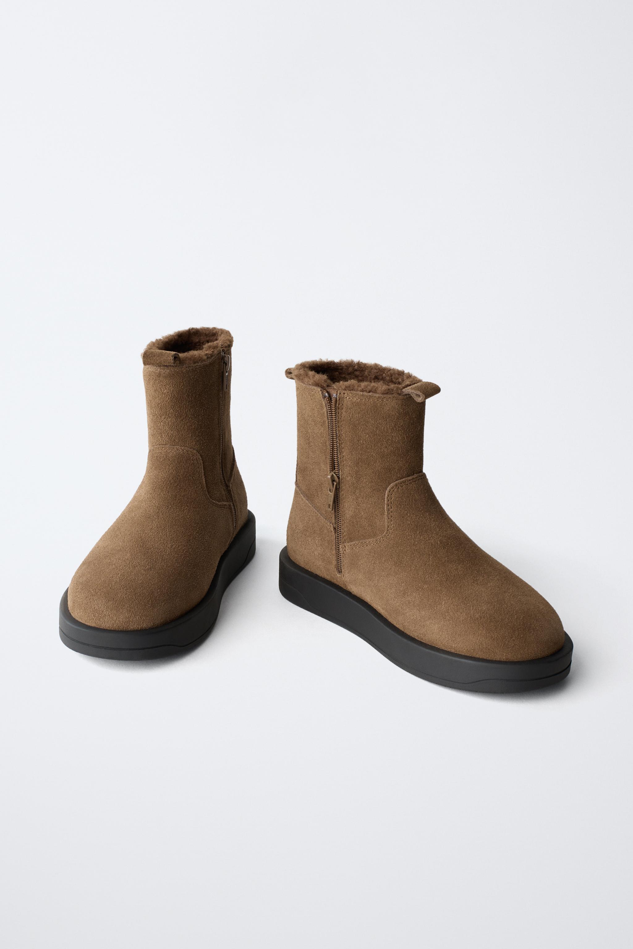 LINED LEATHER ANKLE BOOTS