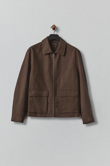 JAQUETA COM ESTRUTURA E BOLSOS - Chocolate da Zara