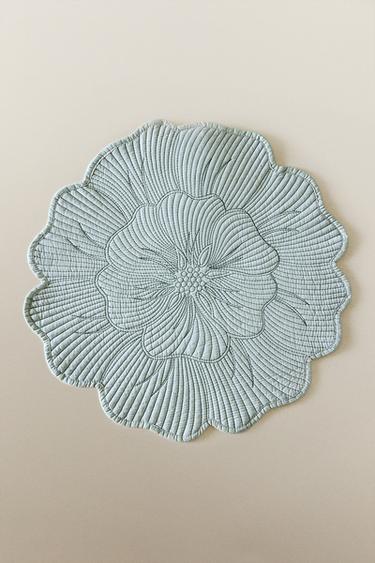 PEONY FLOWER PLACEMAT - Blue by Zara