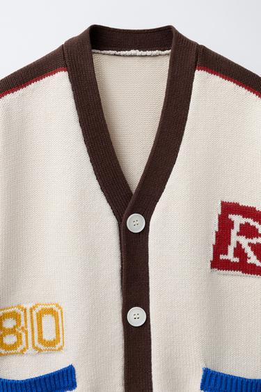 CARDIGAN WITH PATCHES - Ecru by Zara - Image 2