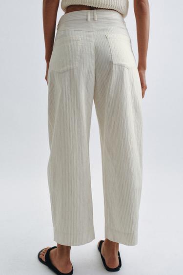 PANTALON BARREL À RAYURES COLLECTION ZW - rayures de Zara - Image 2