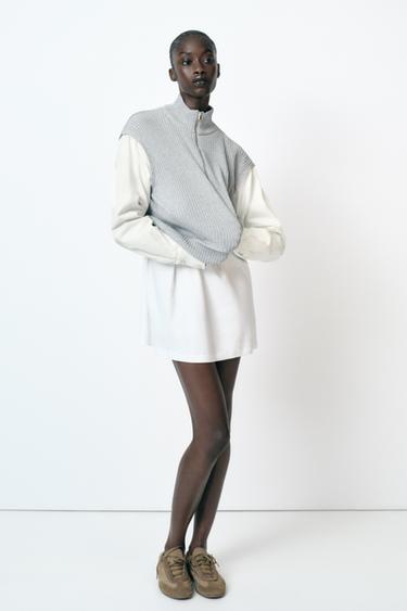Zara COMBINATION VEST TOP - Gray marl
