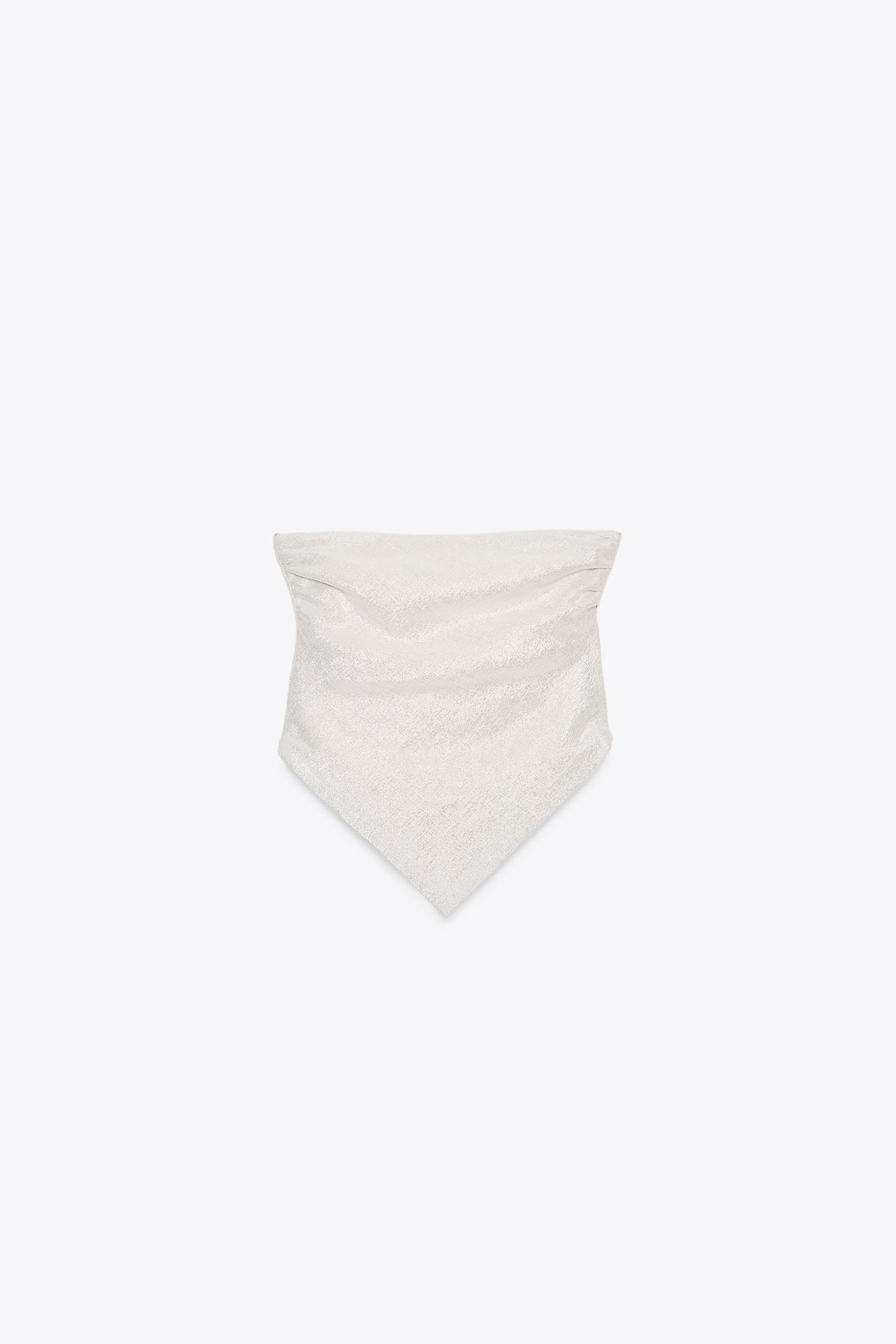 METALLIC THREAD HALTER TOP - Silver | ZARA United States