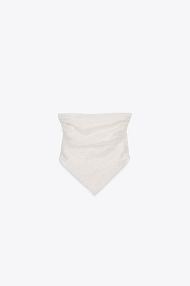 TOP FOULARD FIL MÉTALLISÉ - Argent de Zara - Image 3