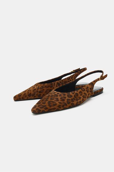 ANIMAL PRINT LEATHER SLINGBACK SHOES - Leopard by Zara - Image 3