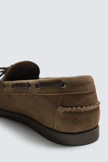MOCASSINS EN CUIR CASUAL - Gris taupe de Zara - Image 2