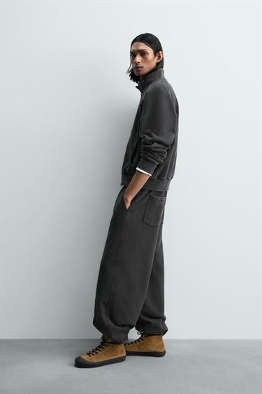 بنطلون JOGGER بقَصَّة BALLOON مغسول LIMITED EDITION - أنثراسيت داكن by Zara