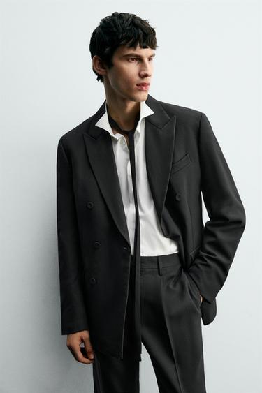 VESTE DE SMOKING À BOUTONNAGE CROISÉ - Noir de Zara - Image 4