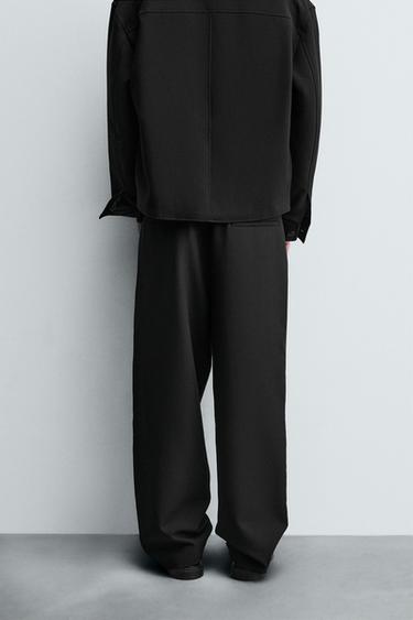 PANTALON RELAXED FIT À PLIS - Noir de Zara - Image 2